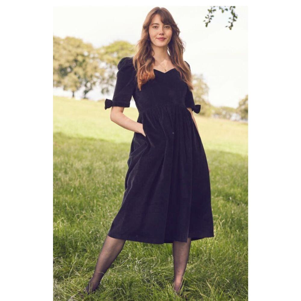 Laura Ashley Black Midi Dress, organic